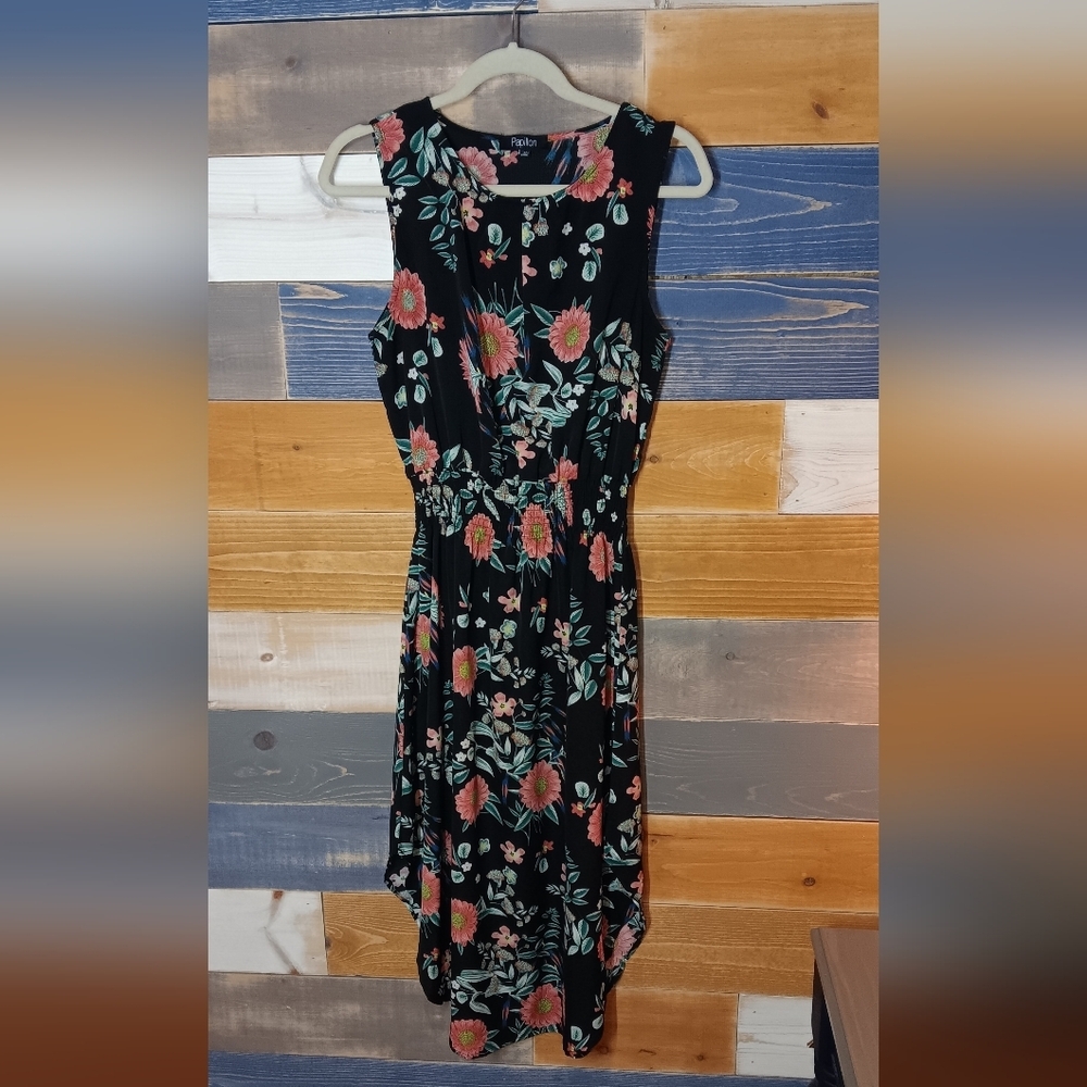Papillon Dress M Midi Floral Dress Black Floral